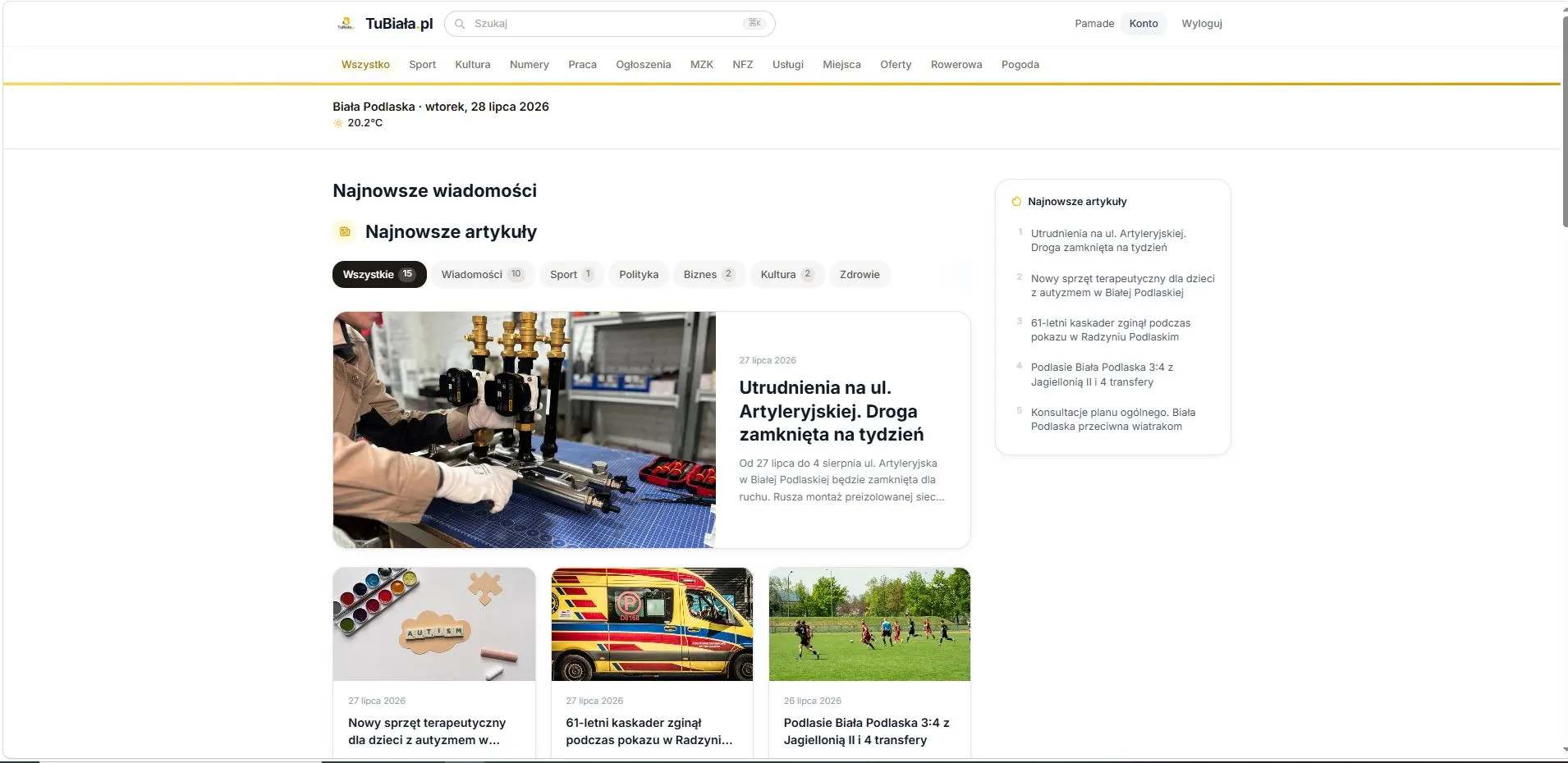 TuBiała.pl — Portal informacyjny Białej Podlaskiej